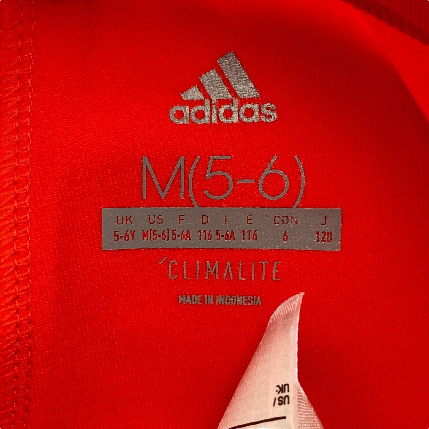 Adidas Climalite Girls Red Tight Leggings Size 5 - 6 Years