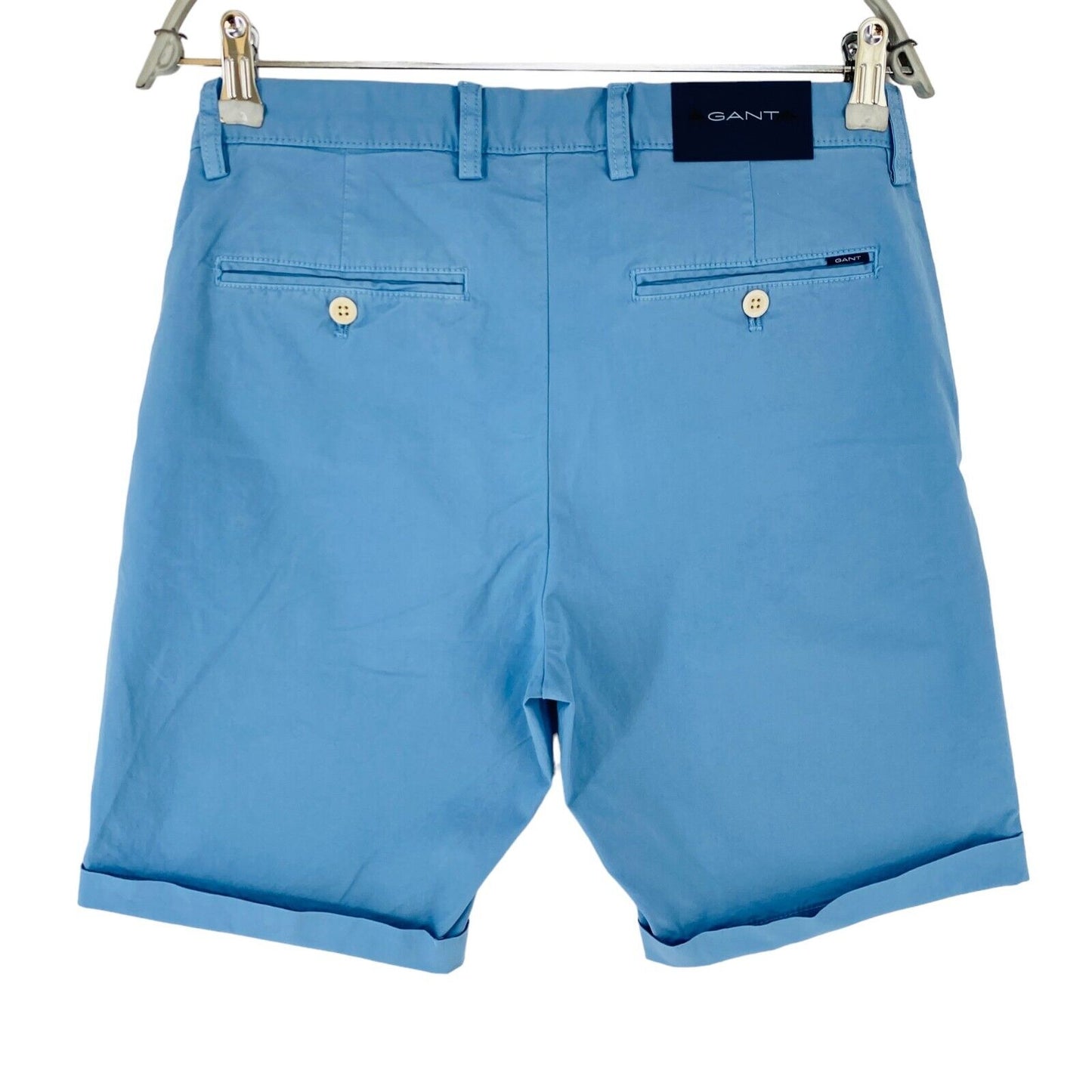 GANT ALLISTER Mens Light Blue Regular Fit Chino Shorts Size W30