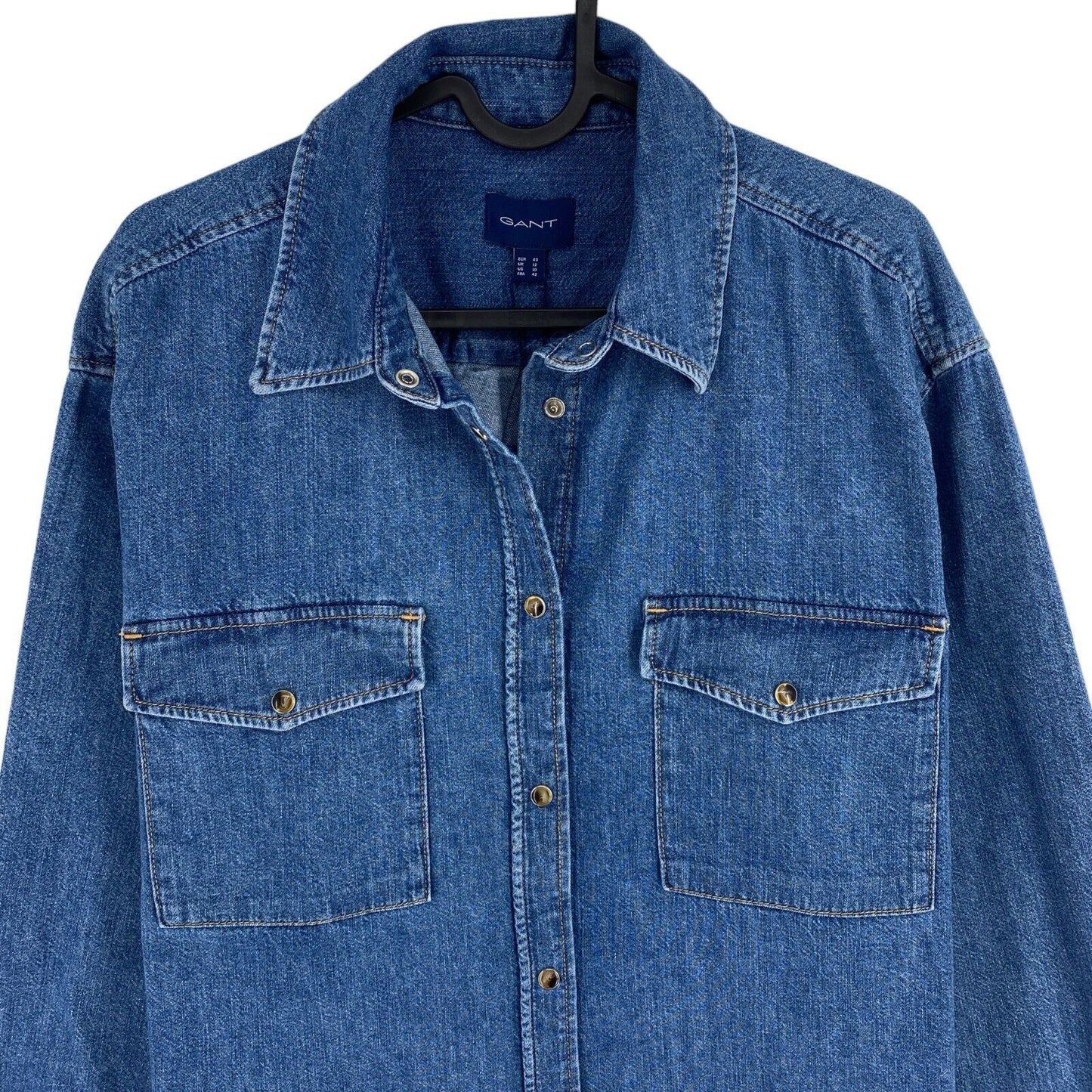 GANT Dunkelblaues Relaxed-Jeanshemd Größe EU 40 UK 12 US 10