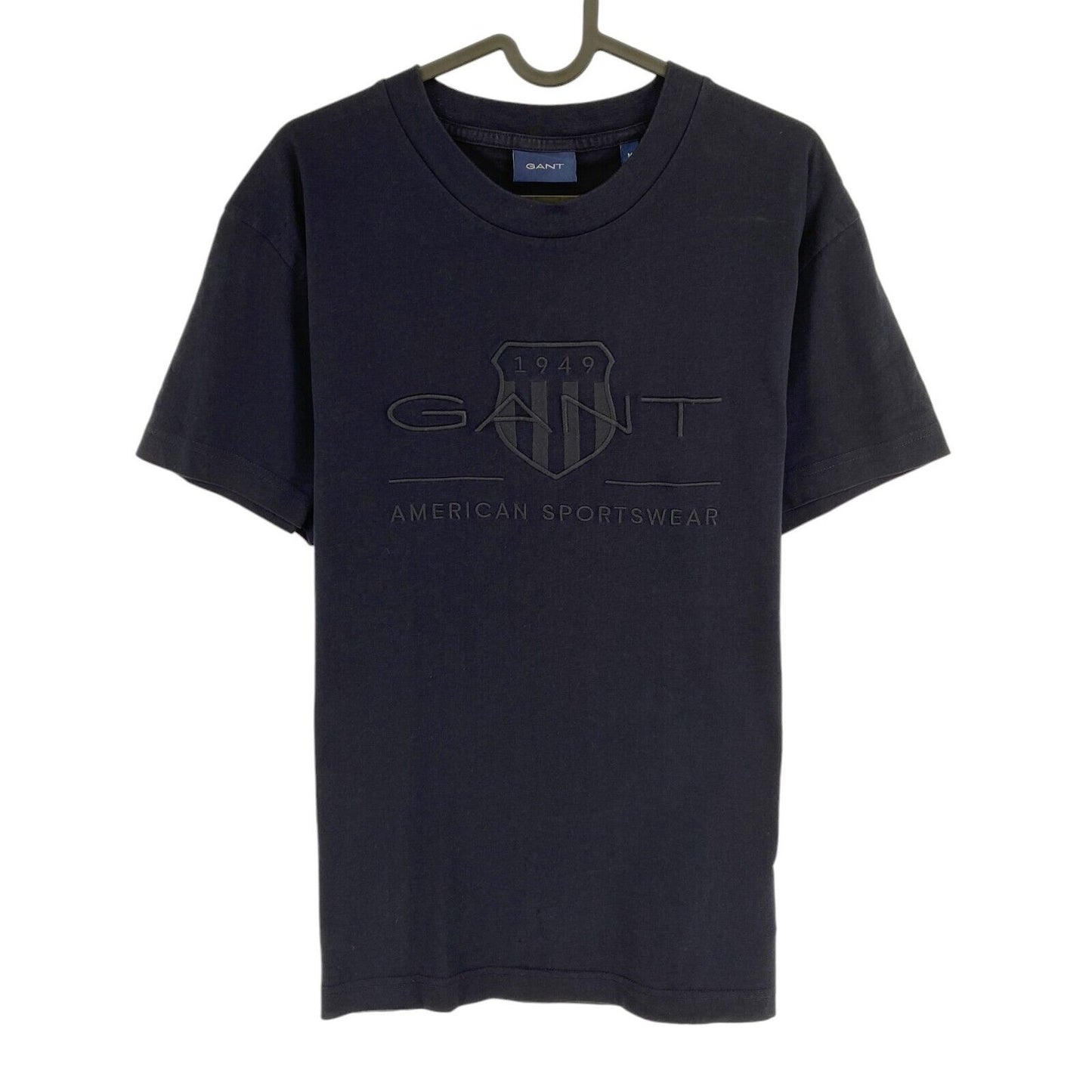 GANT Men Navy Blue Tonal Archive Shield Crew Neck Short Sleeve T Shirt Size M