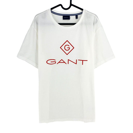 GANT Men White Color Lock Up Crew Neck Short Sleeve T Shirt Size XL