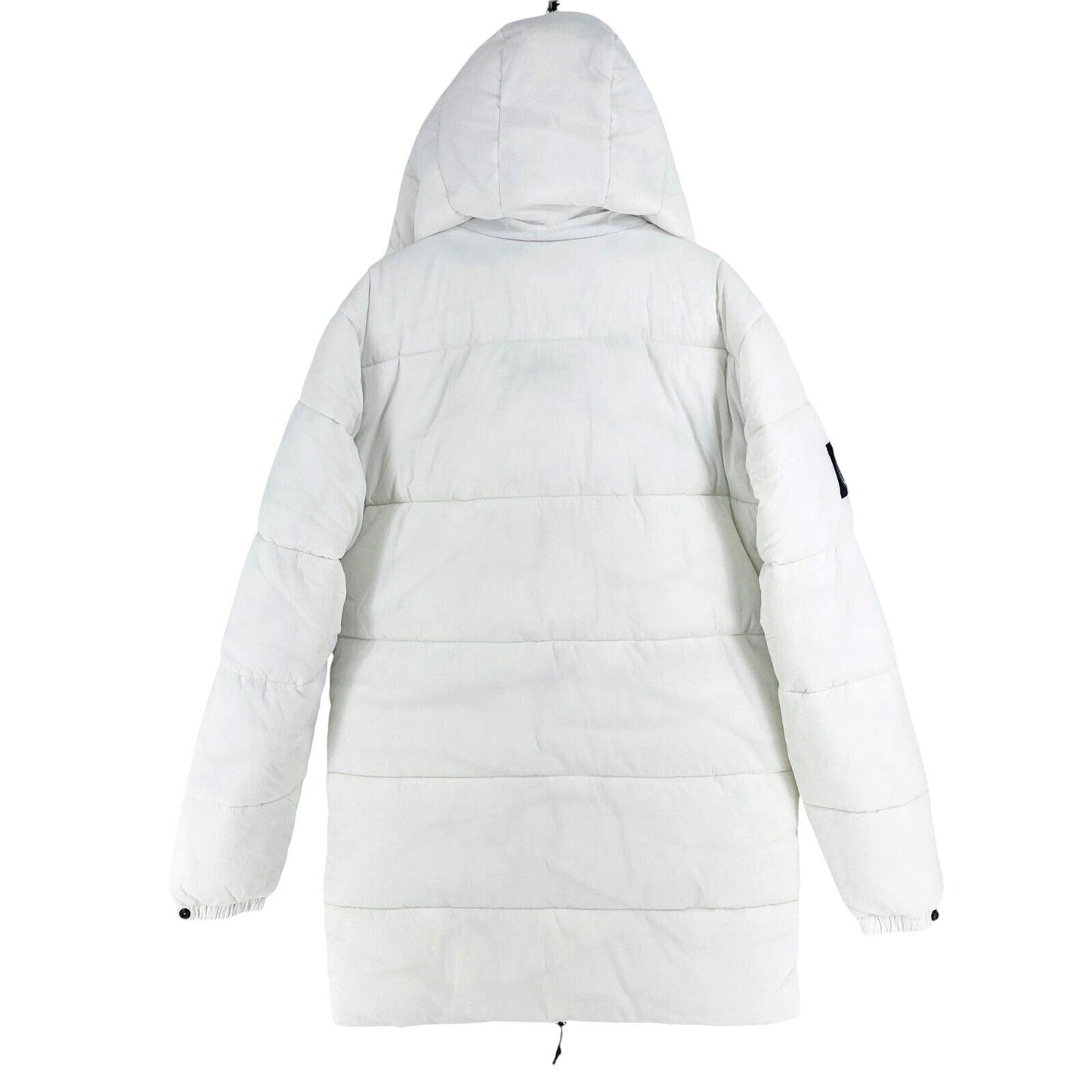 SUPERDRY Men White Expedition Padded Hooded Parka Jacket Coat Size M