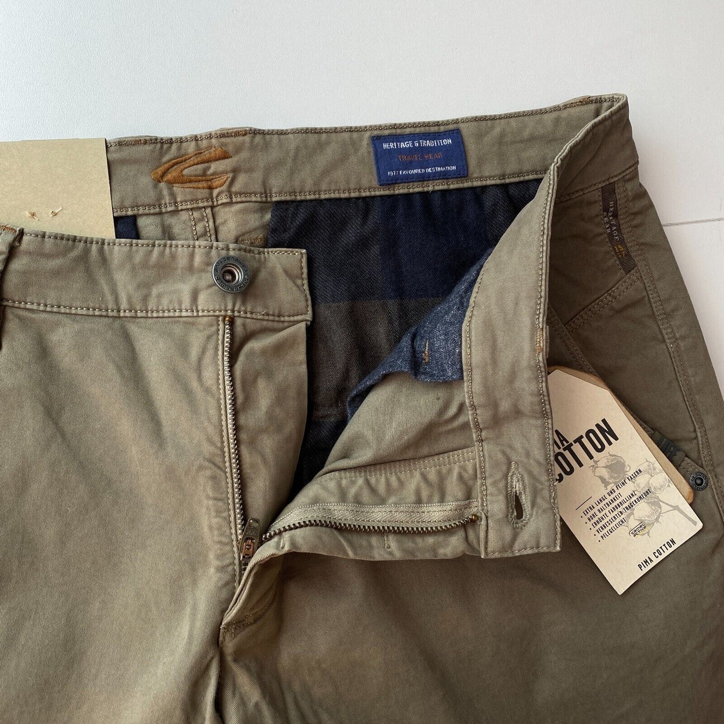 CAMEL ACTIVE MADISON Braune moderne Slim Fit Chinohose, Größe W34 L32