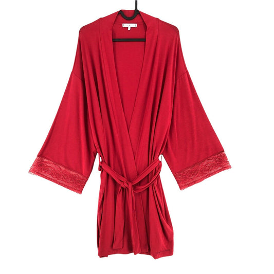 TOMMY HILFIGER Red Belted Light Robe Nightwear Size S