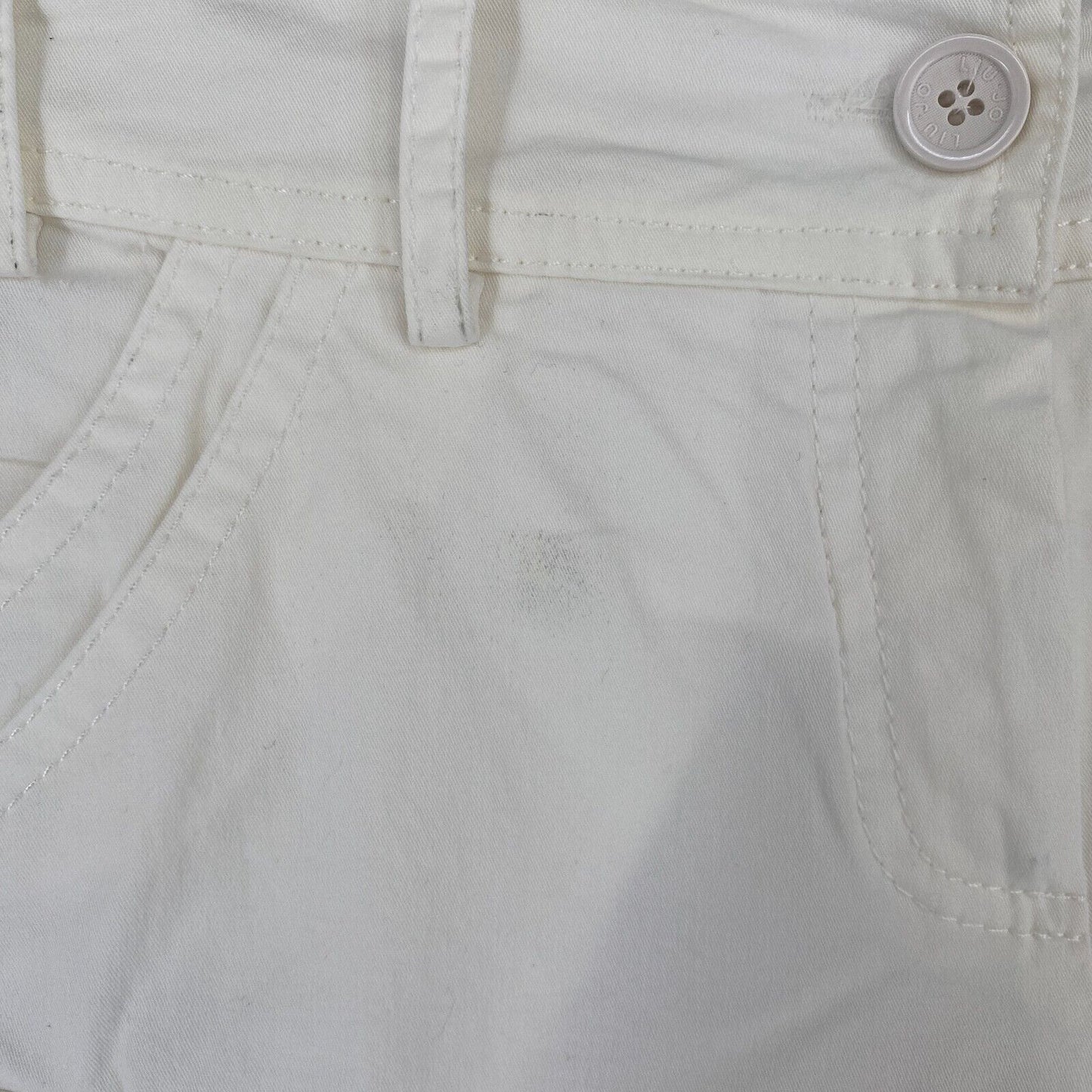 LIU JO Damen Weiße Chino-Shorts mit normaler Passform, Größe EUR 40 W28