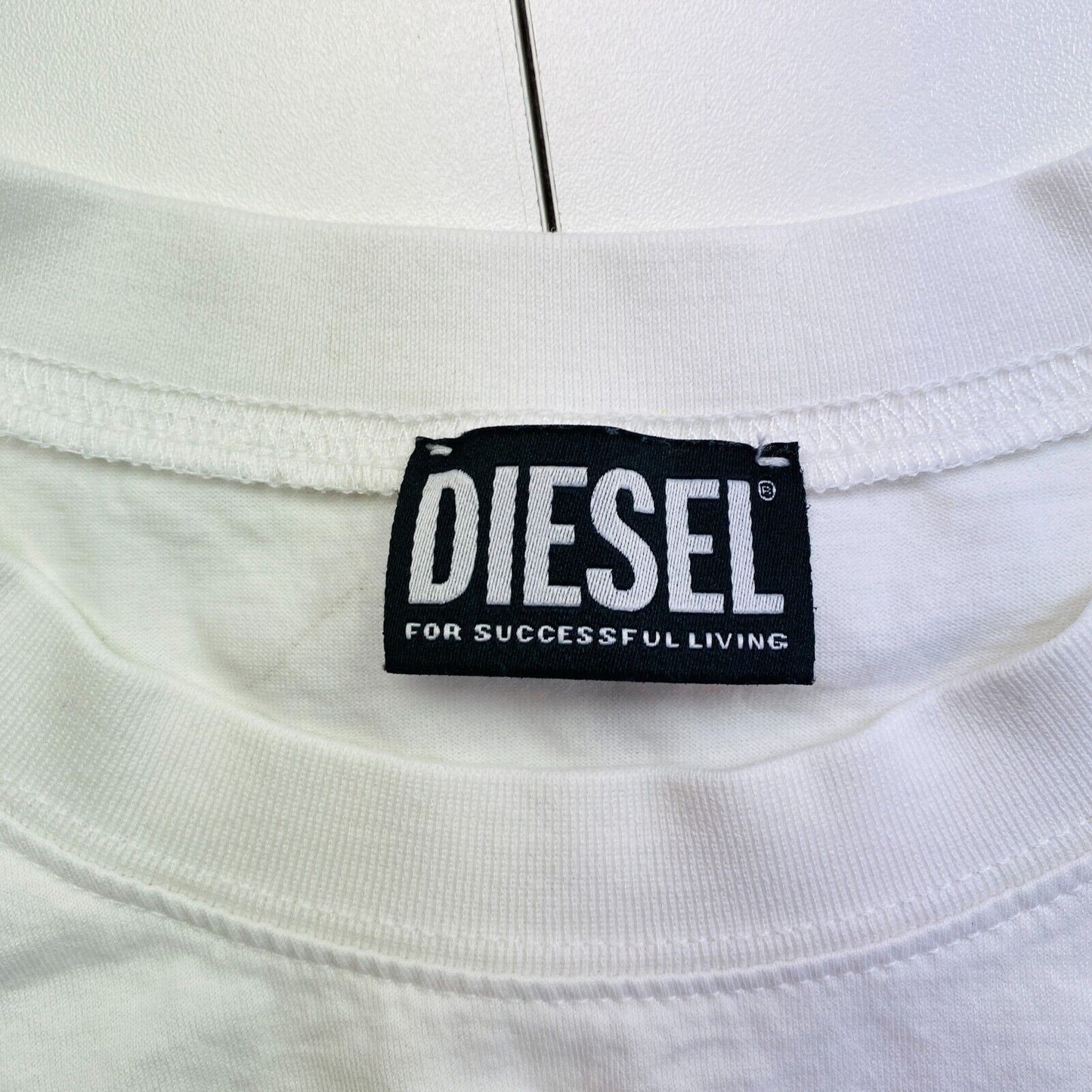 DIESEL Men White T-SHARP Crew Neck Short Sleeves T Shirt Size S