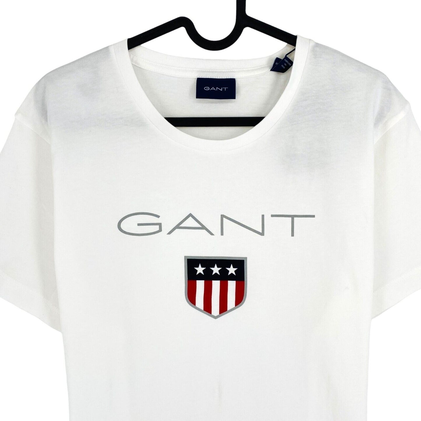 GANT Men White Shield Crew Neck Short Sleeve T Shirt Size L