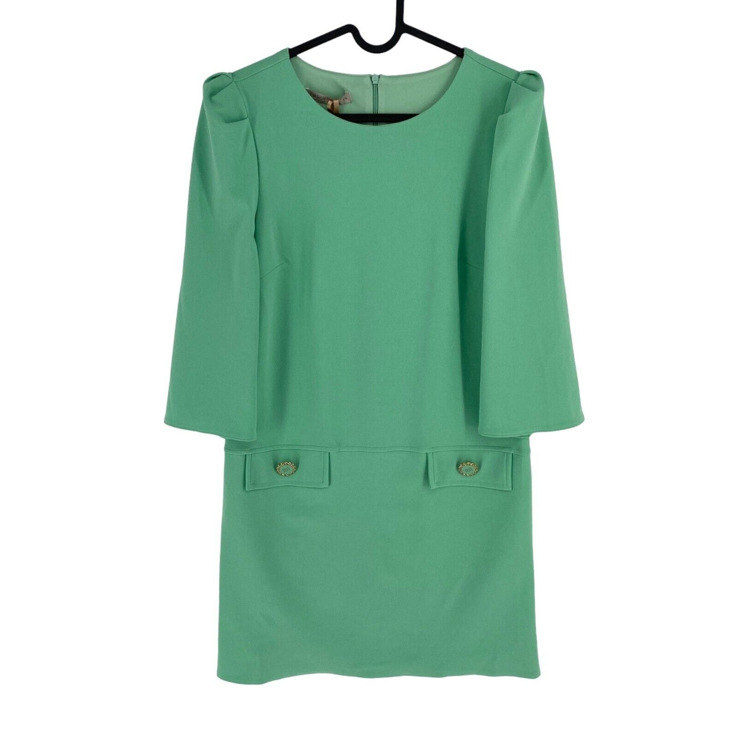 RINASCIMENTO Women Light Green Crew Neck Shift Dress Size XS