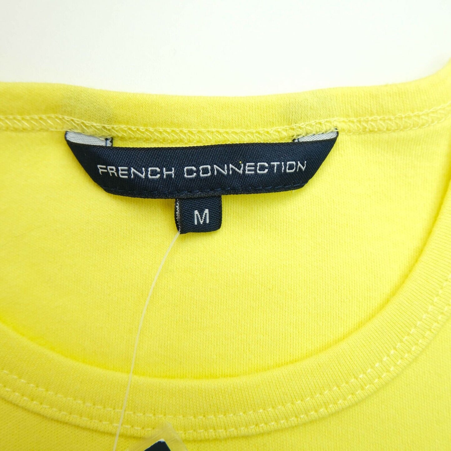 FRENCH CONNECTION Yellow Sequin Crew Neck T Shirt Top Size 12 - M