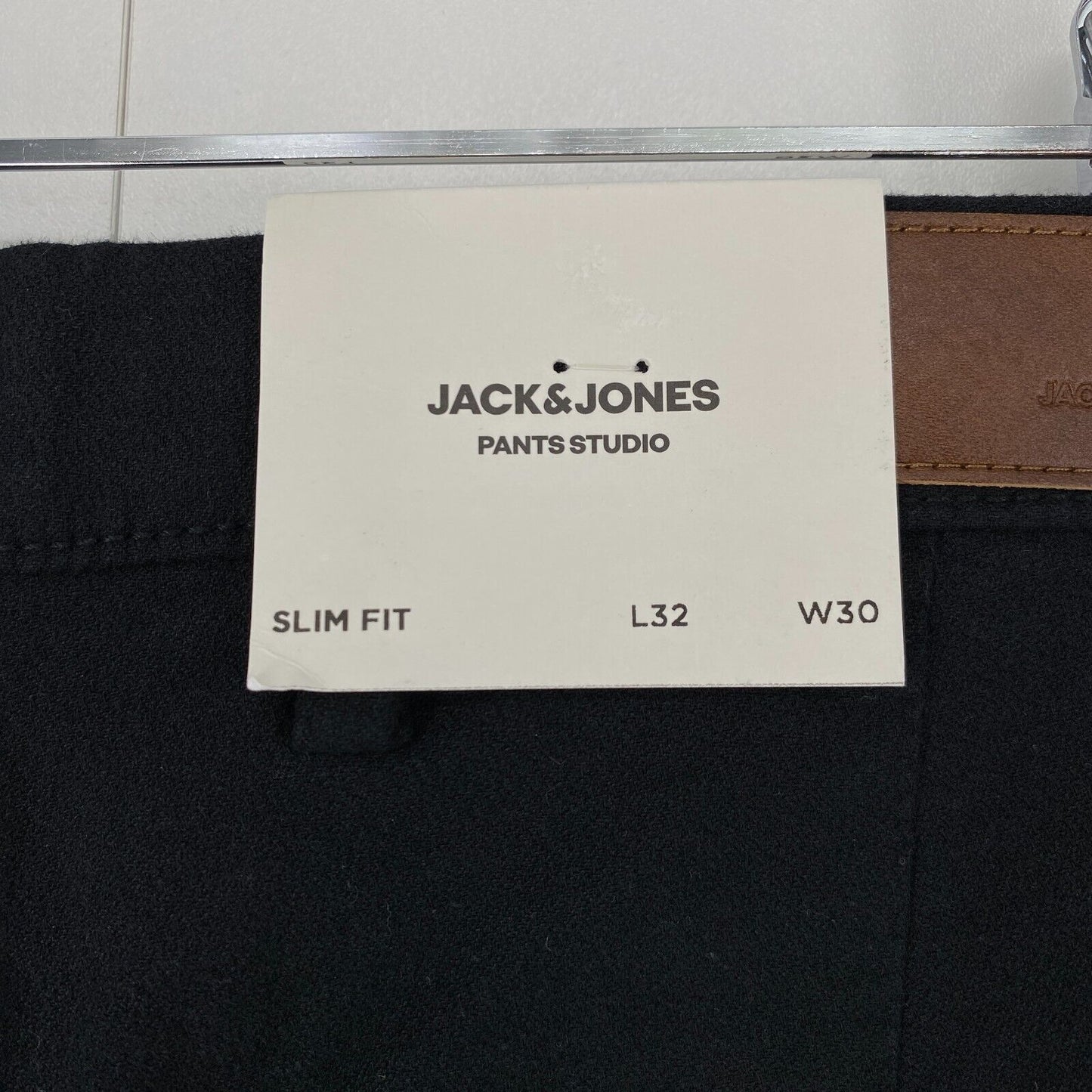 JACK &amp; JONES MARCO Pantalon habillé coupe slim extensible noir W30 L32