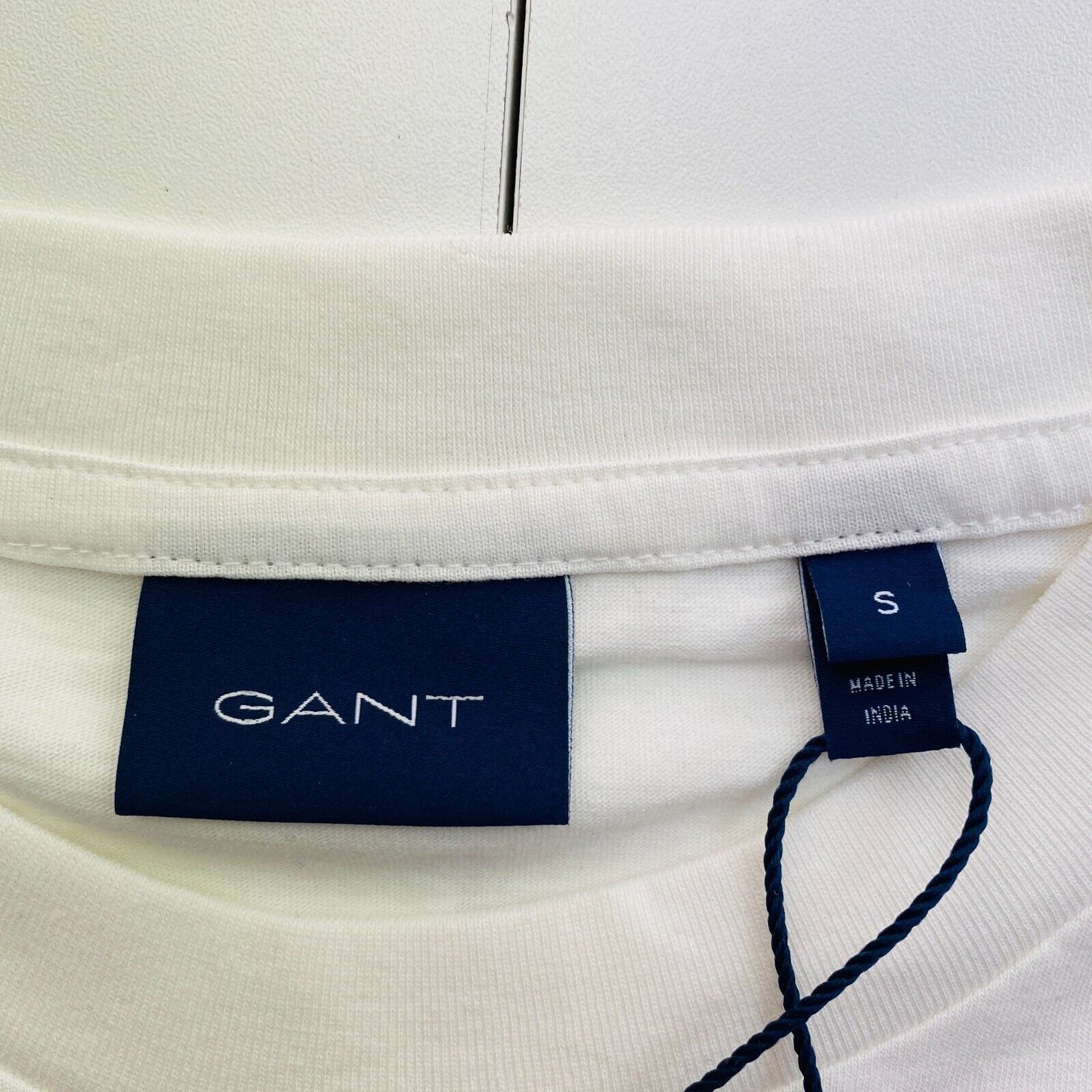 GANT Men White Tonal Archive Shield Crew Neck Short Sleeve T Shirt Size S