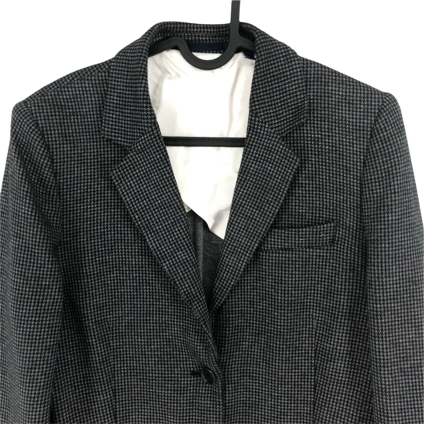 GANT Dark Grey Check Slim Cotton Blend Jacket Blazer Size EU 38 UK 12 US 8