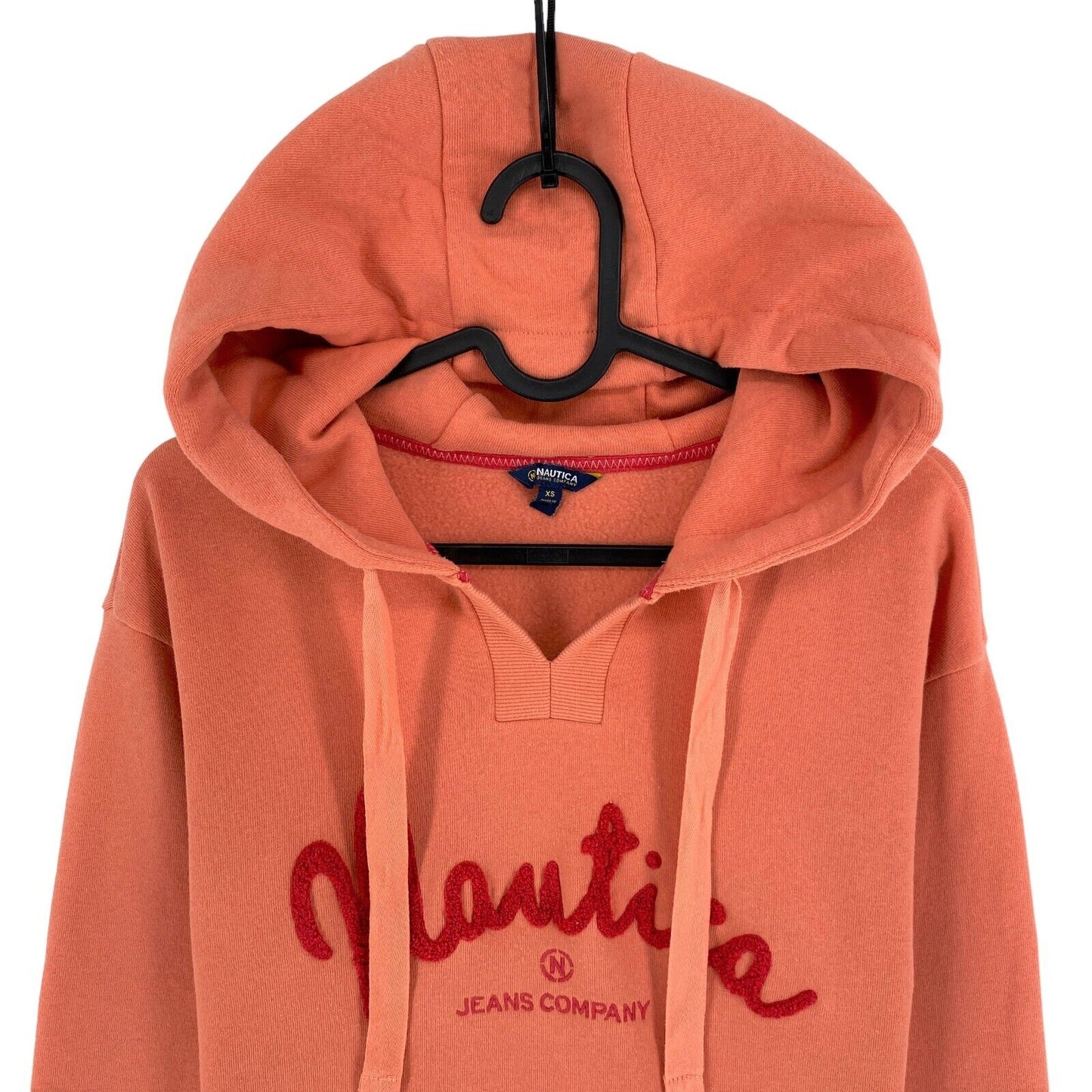 NAUTICA Orange Logo Hooded Sweater Jumper Size XS