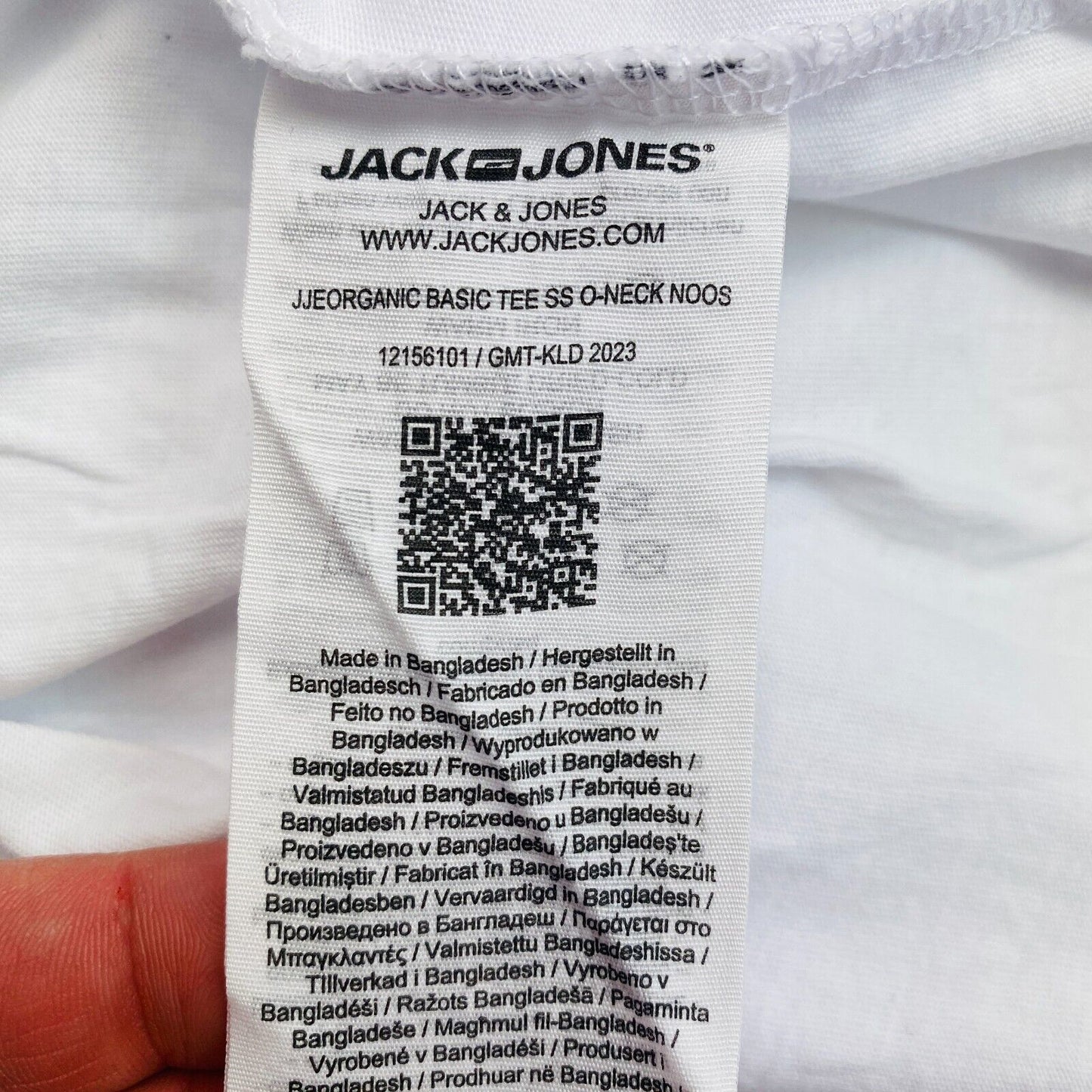 Jack & Jones Men White Basic Crew Neck Short Sleeves T-Shirt Size M