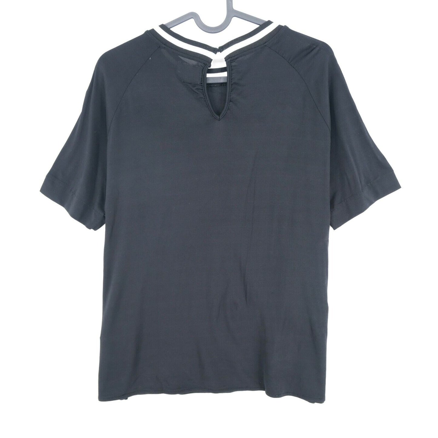 LA MARTINA T-Shirt Noir Manches 3/4 Col Rond en Viscose Taille 2 / M