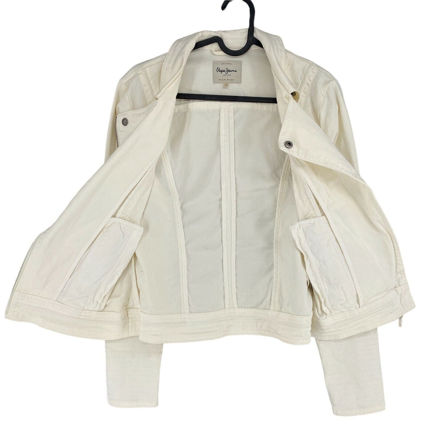 Pepe Jeans White Cotton Blend Jacket Size S