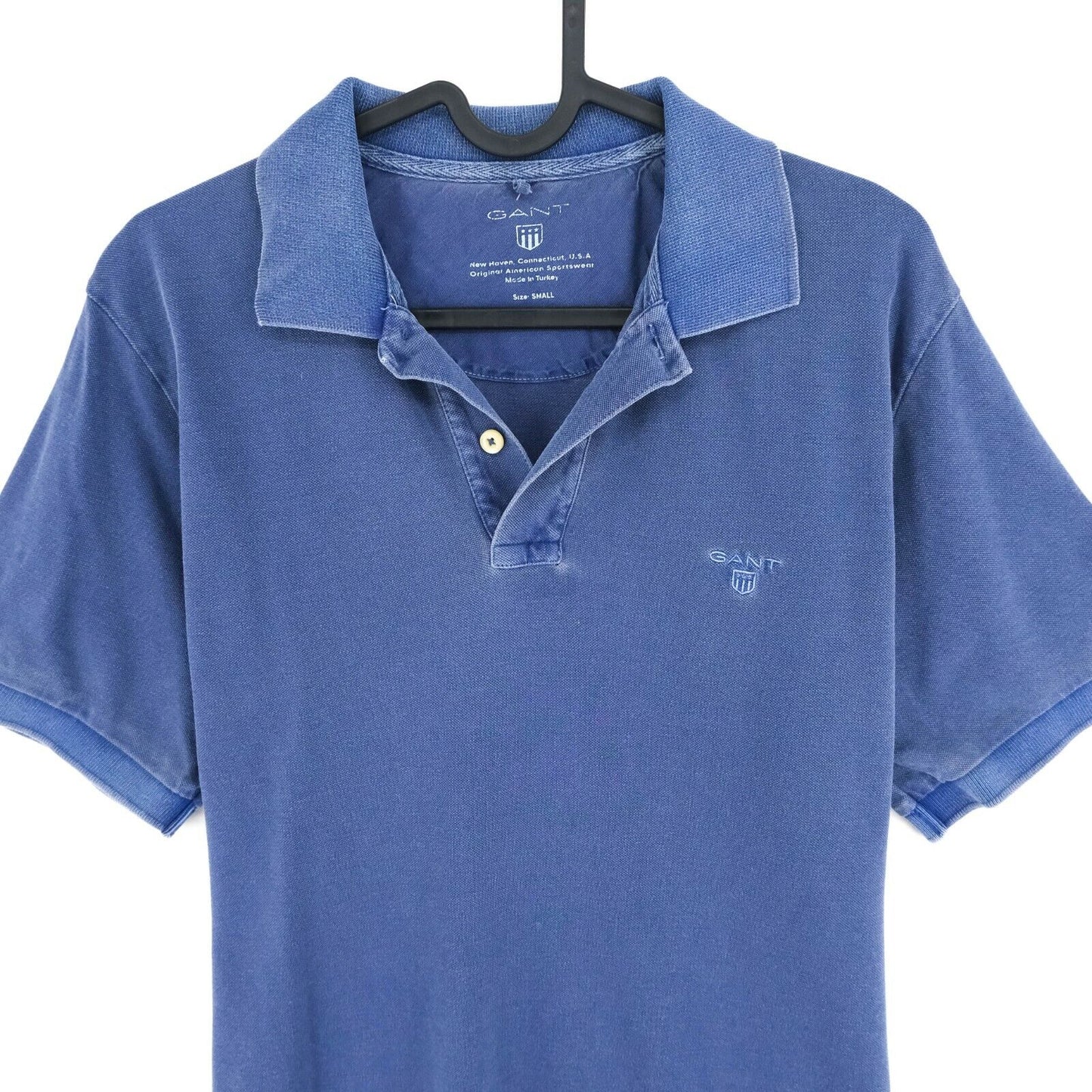 GANT Blue Sun Bleached Polo Neck T-shirt Taille S