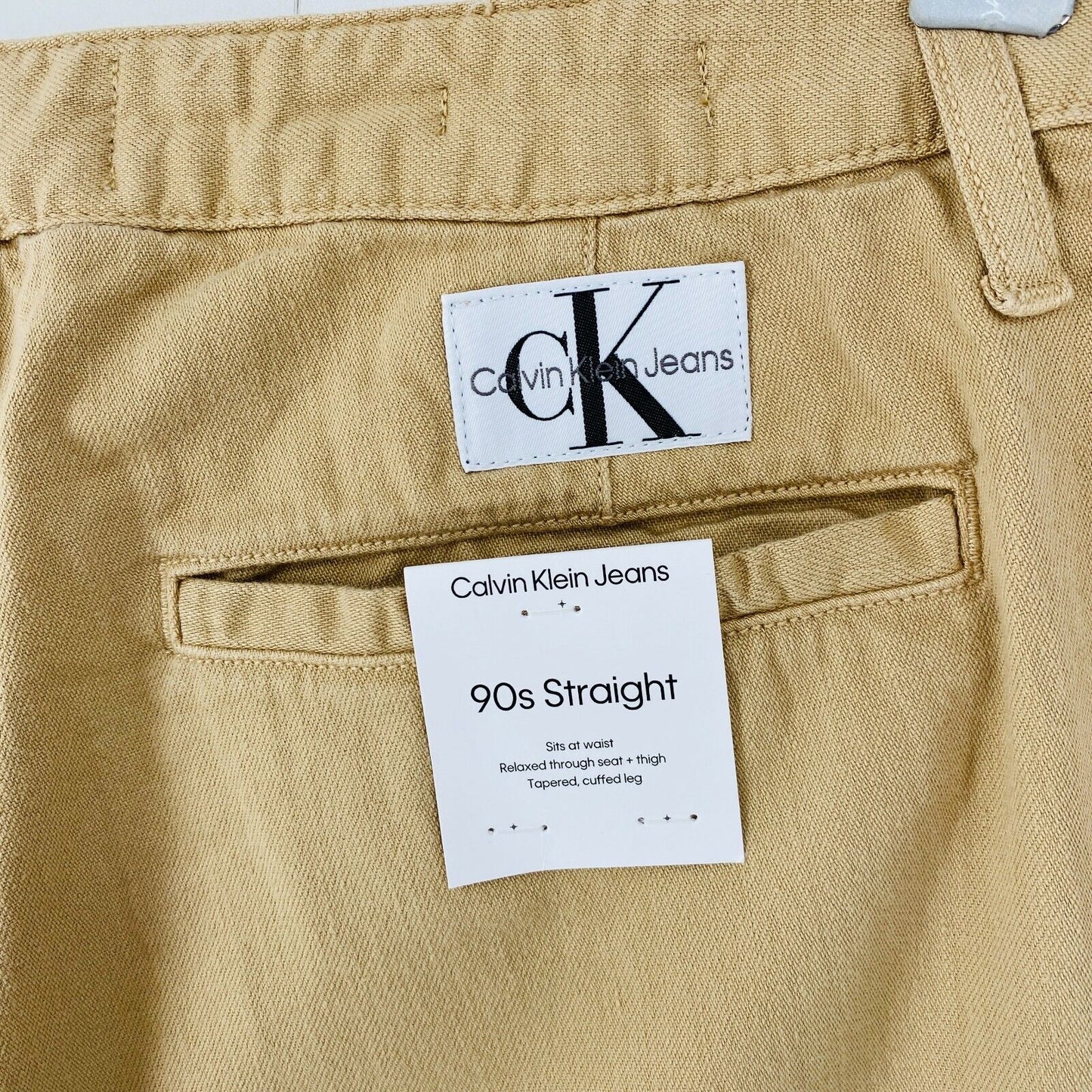 CALVIN KLEIN Women Brown 90s Relaxed Straight Fit Chino Trousers W28