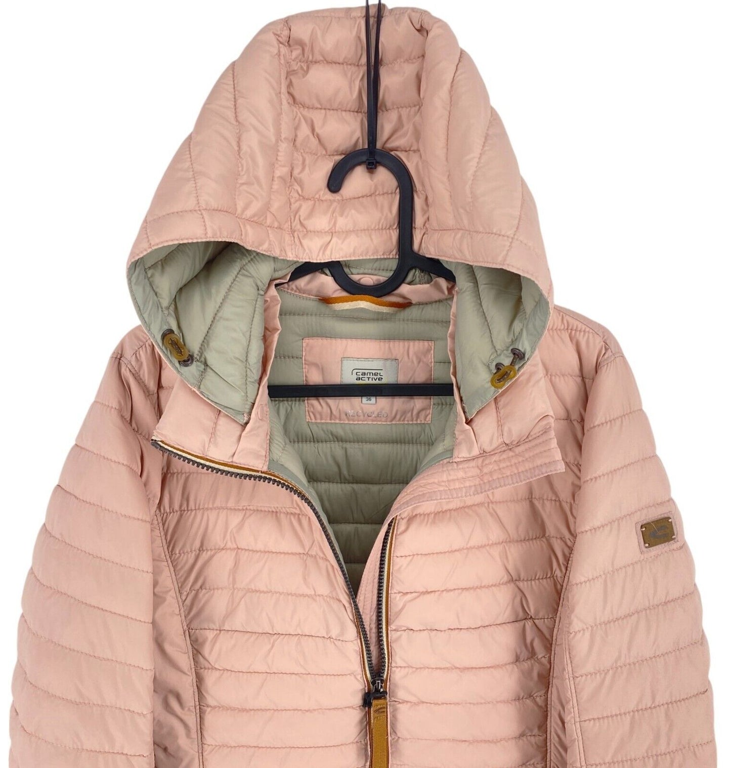 CAMEL ACTIVE Light Pink Hooded Padded Quilted Jacket Coat Size EU 36 UK 8 US 6