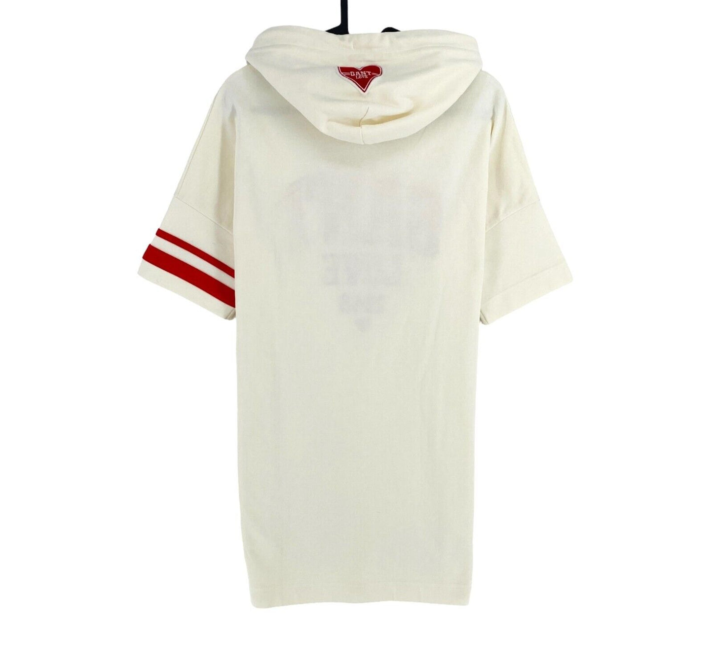 GANT Women White Collegiate Heart SS Hoodie Dress Size XS