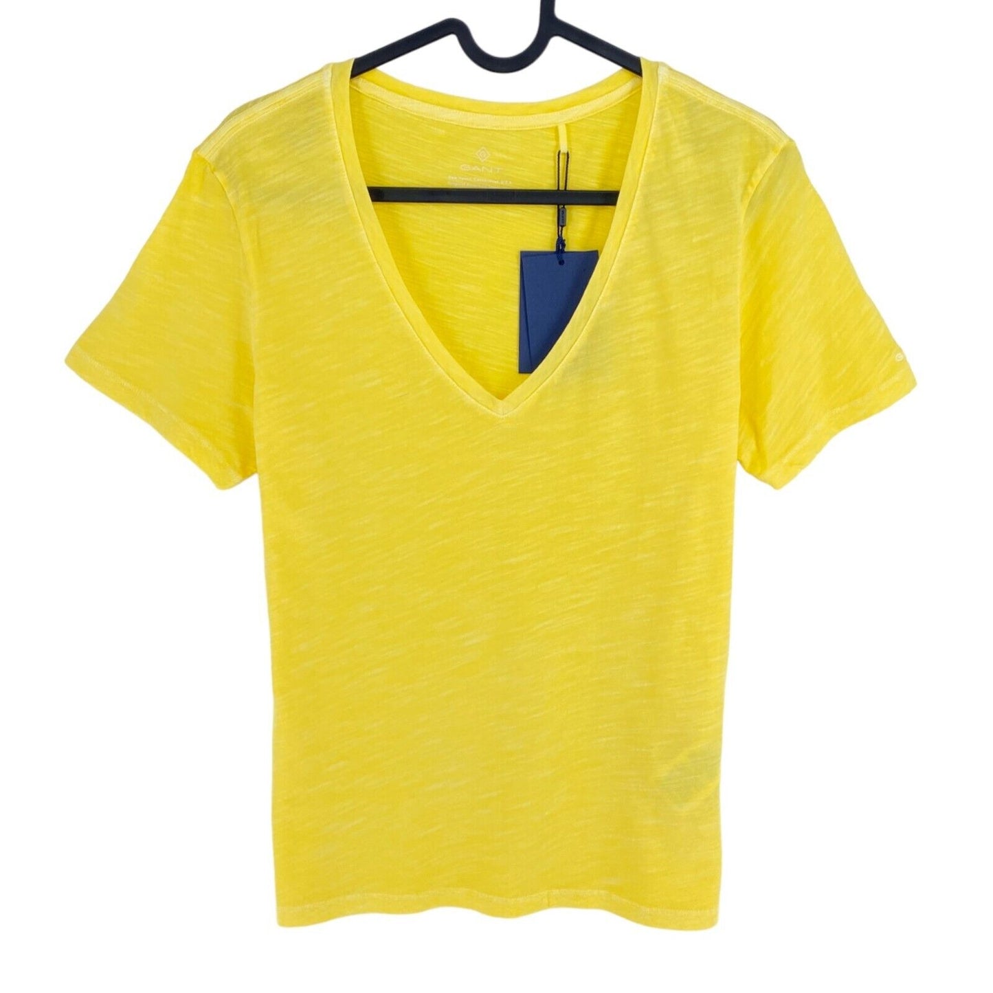 GANT T-shirt jaune délavé à col en V Taille S