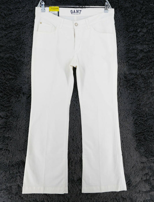 GANT White Twill Bootcut  Pants Trousers Size W30 L34