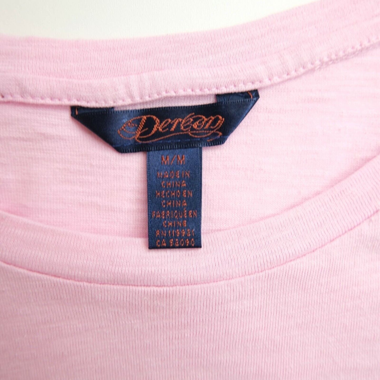 DEREON Pink Crew Neck Top T Shirt Size M