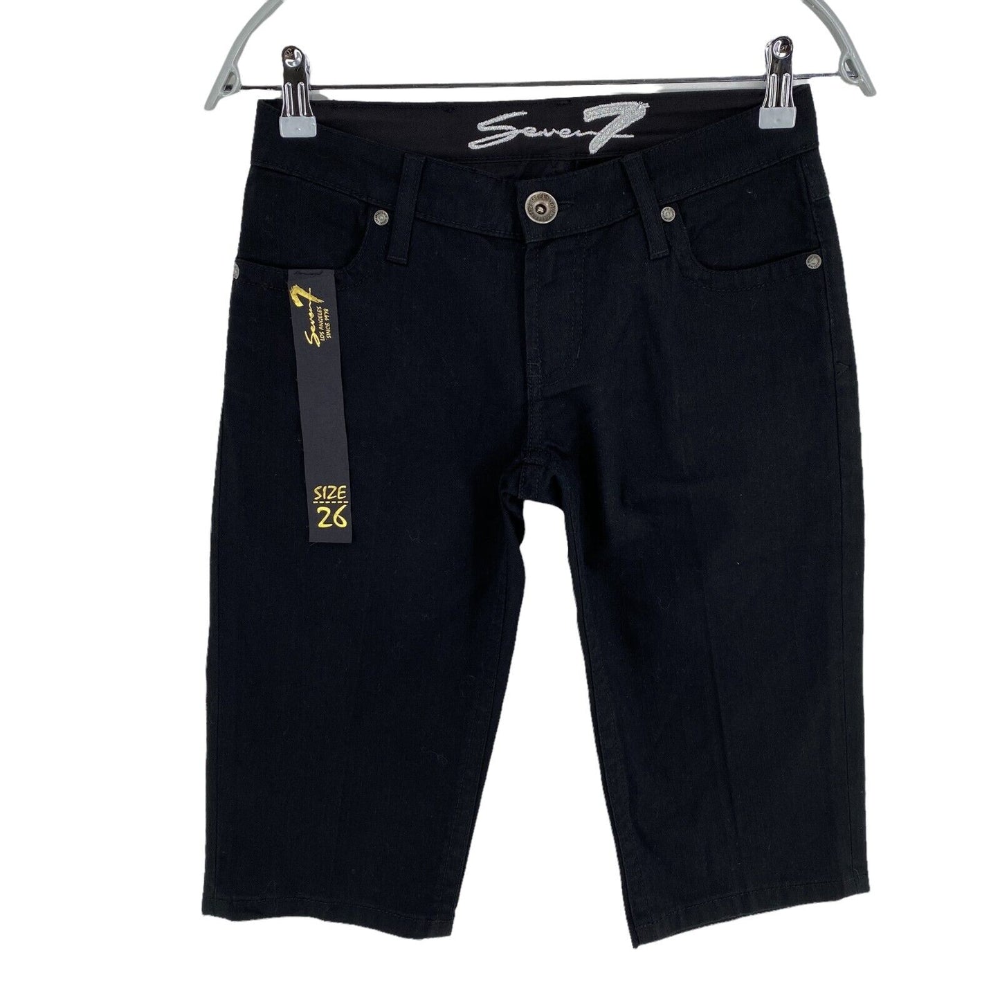 RPR €189 Seven7 Black Bermuda Shorts Size W26