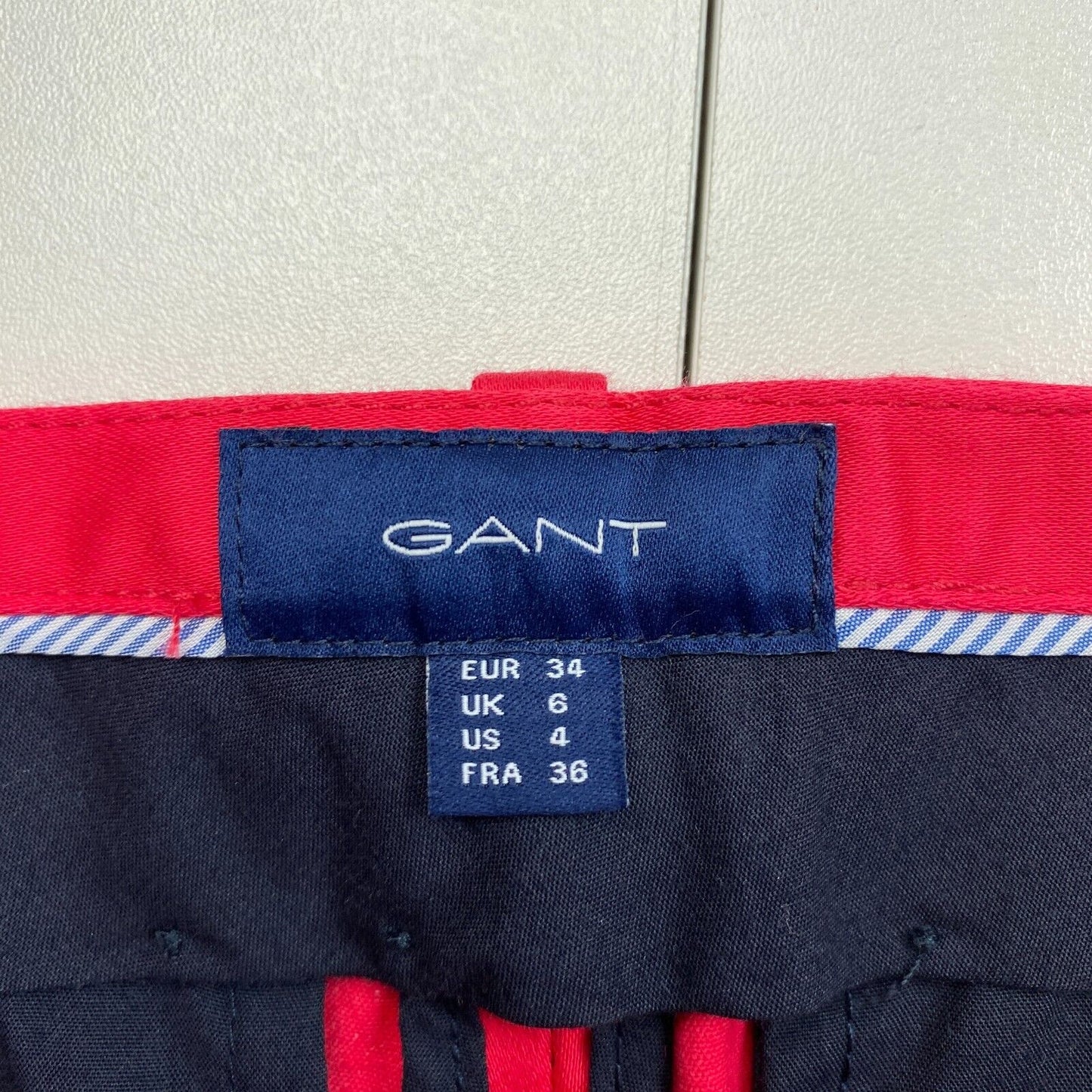 GANT Rose Rouge TP Satin Slacks Pantalon Pantalon Taille EU 34 UK 6 US 4