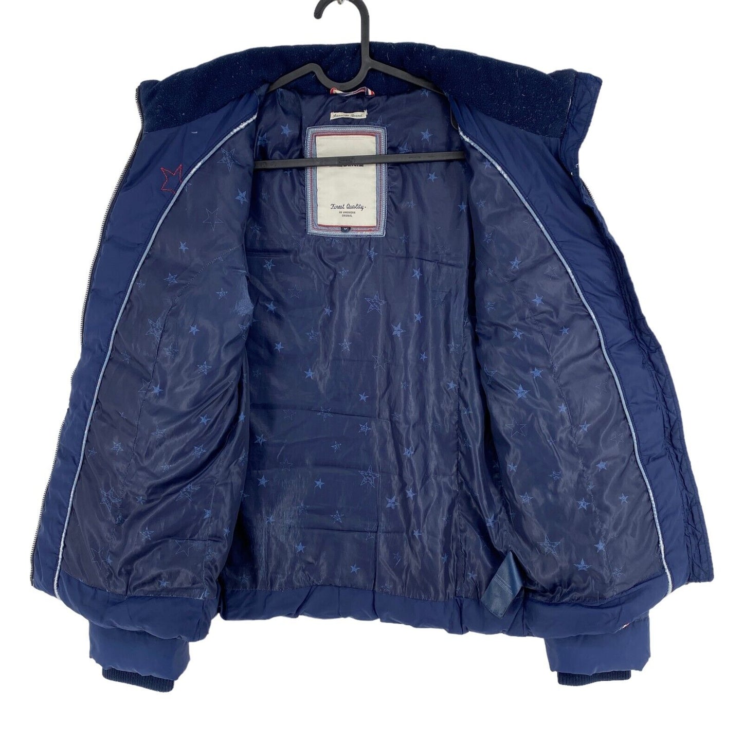 TOMMY HILFIGER DENIM Navy Blue Quilted Down Puffer Jacket Coat Size M