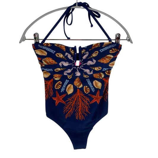 DESIGUAL Women Navy Blue BIKI_SHEILA Sea Print Swimwear One Piece Size S