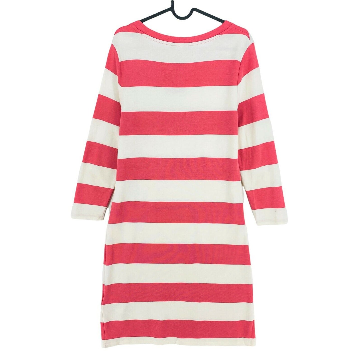 GANT Pink Bar Stripe Jersey T Shirt Crew Neck Dress Size M