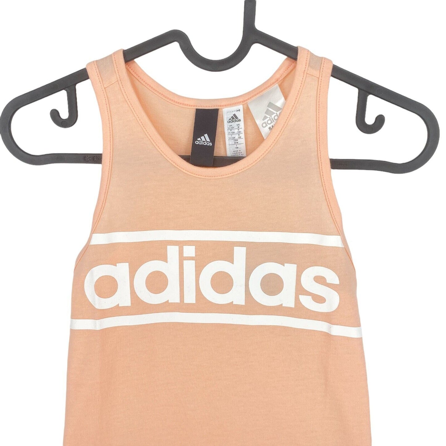 Adidas Pink Logo Crew Neck Tank Top Size 11 - 12 Years