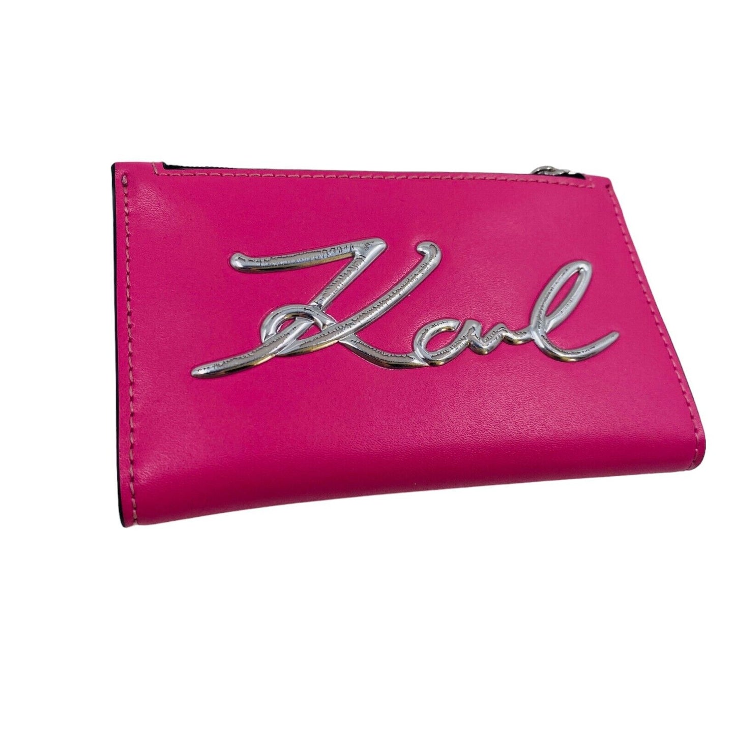 Karl Lagerfeld Pink Women Leather Wallet Card Holder