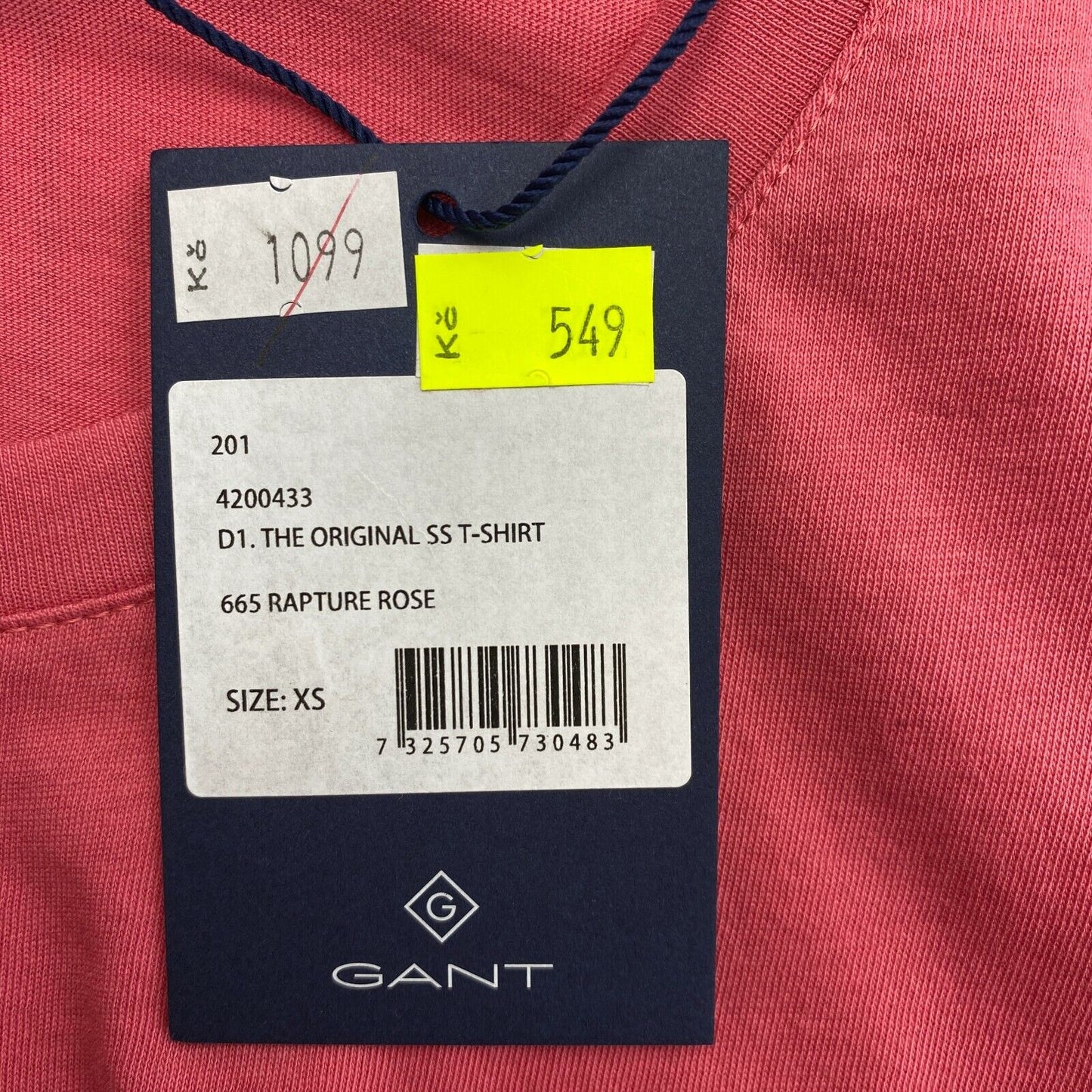 GANT Pink Original Crew Neck T Shirt Size XS