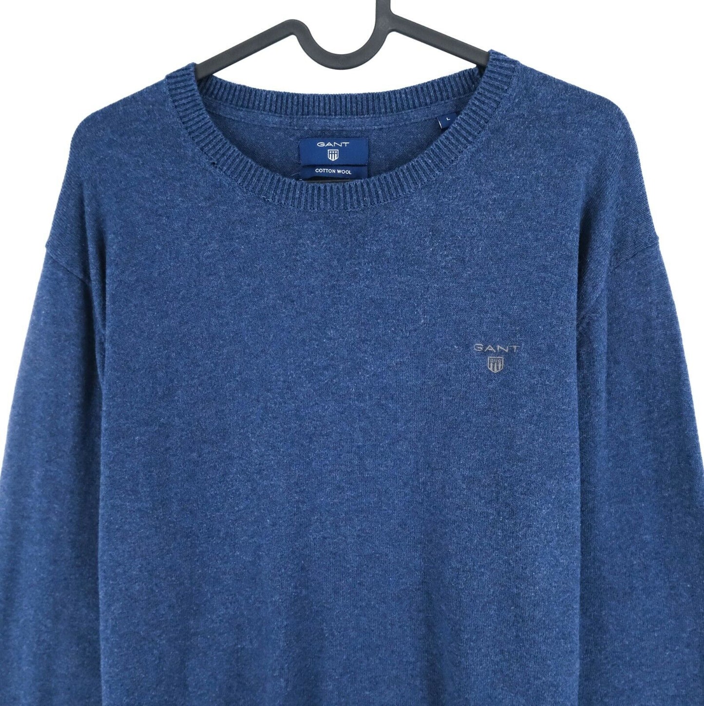 GANT Bleu Marine Original Crew Neck Cotton Wool Jumper Pull Taille L