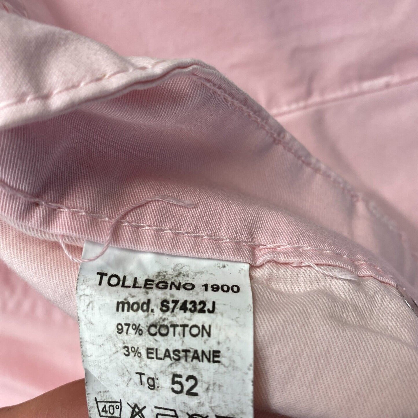 TOLLEGNO 1900 Pink Trousers Size 52 EU 48 W37 L30