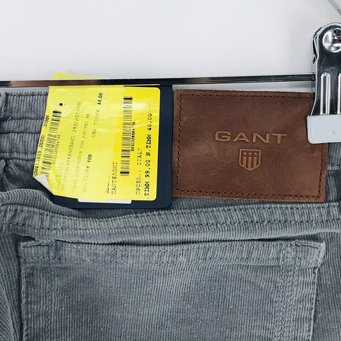 GANT NELLY Women Grey Low Waist Regular Super Slim Fit Corduroy Trousers W29 L34