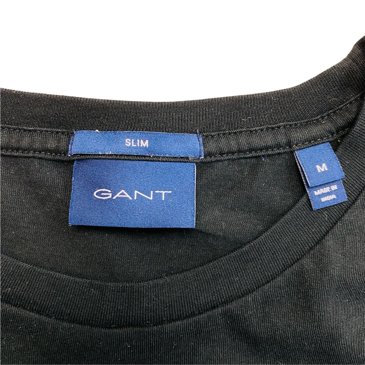 GANT Black Original Logo Slim T Shirt Size M