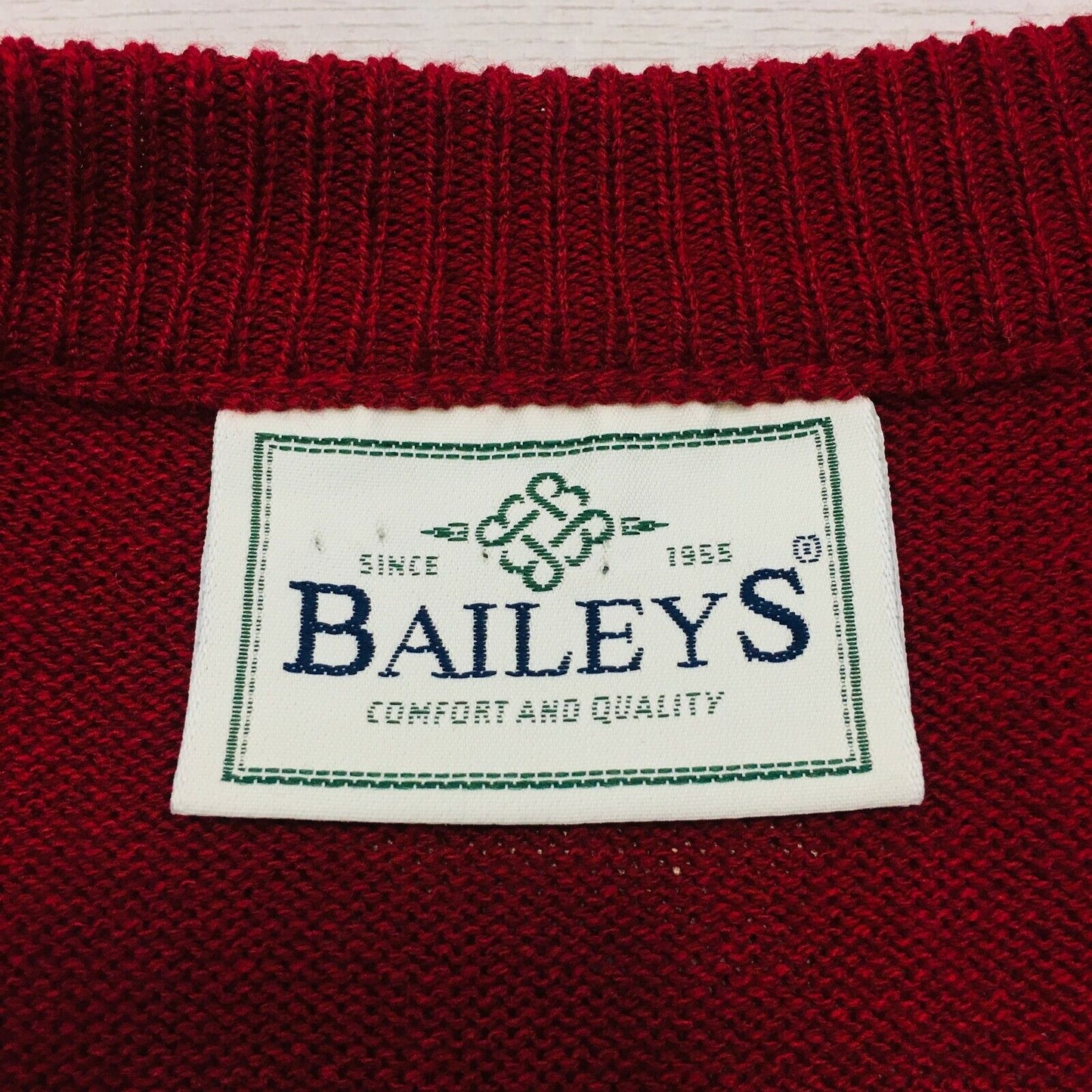 Baileys Red Cotton Blend Sleeveless Jumper Waistcoat Vest Size L