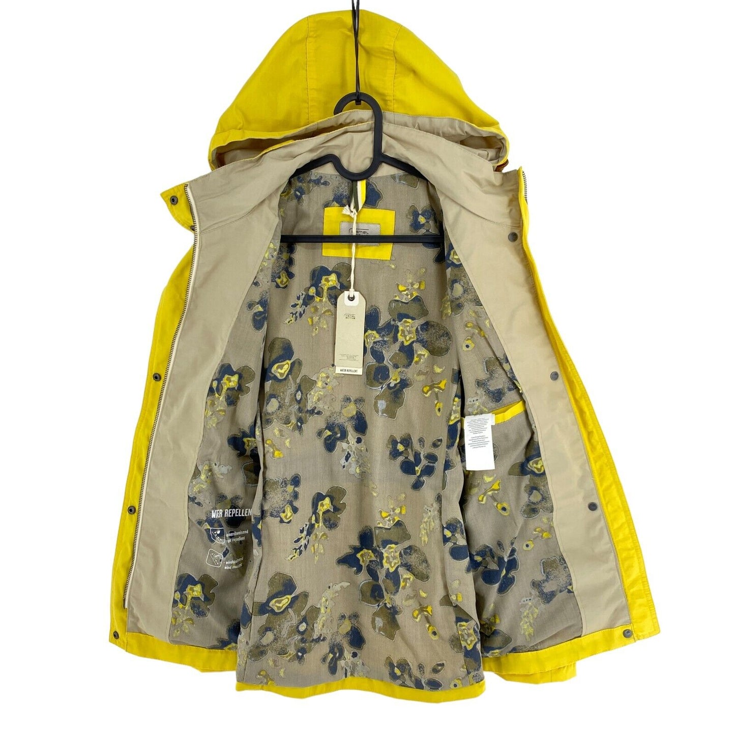 CAMEL ACTIVE Yellow Water Repellent Hooded Coat Jacket Size EU 34 UK 6 US 4