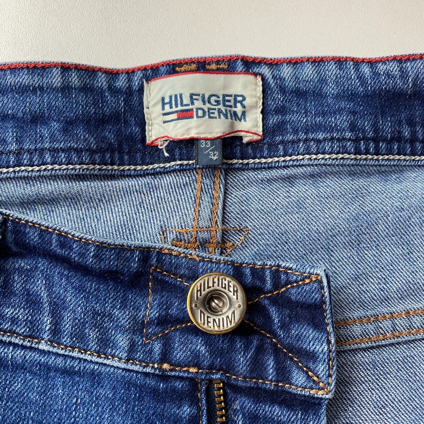 Hilfiger Denim Blue Regular Straight Fit Jeans W33 L32