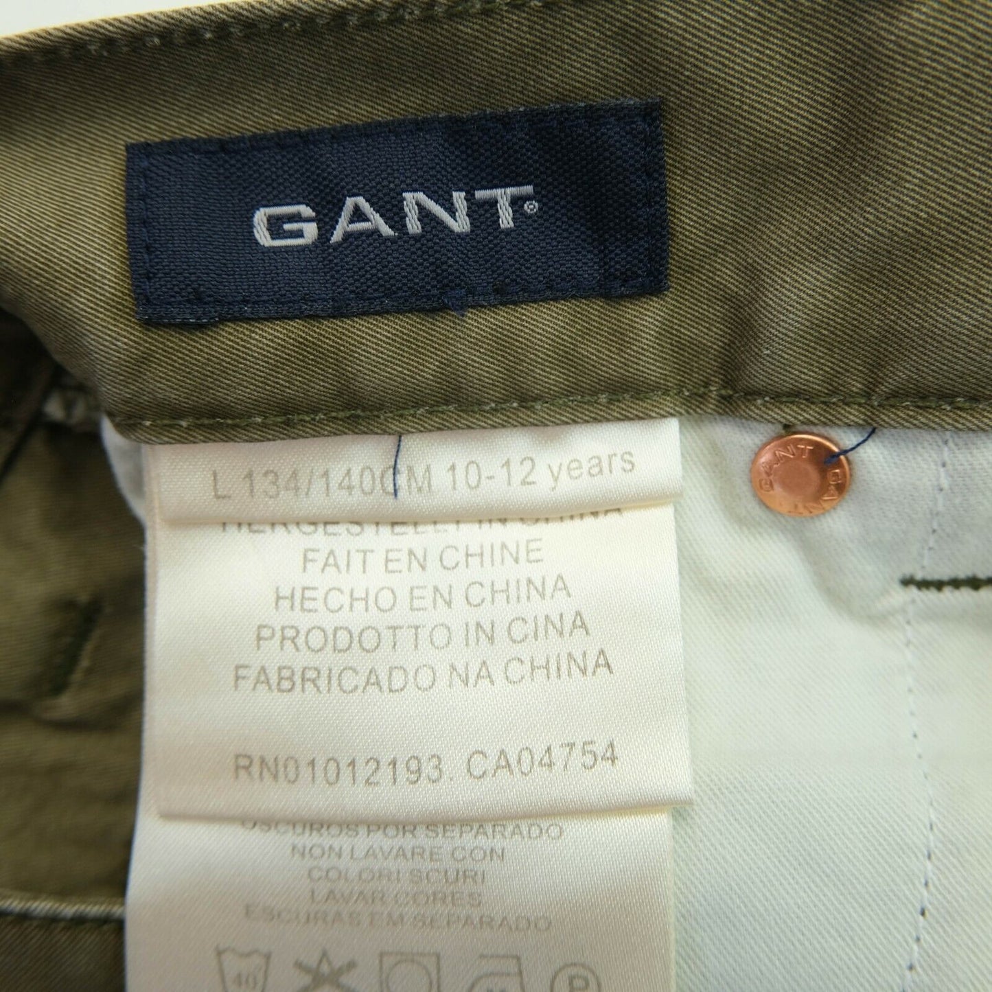 GANT Jean Fancy 5 Poches Vert Taille 10-12 ans 134/140 cm