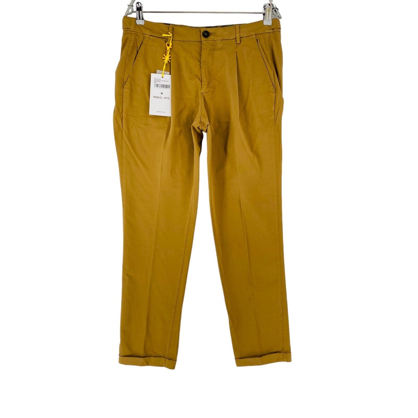 MANUEL RITZ Mens Brown Slim Fit Chino Trousers Size EUR 48 W32