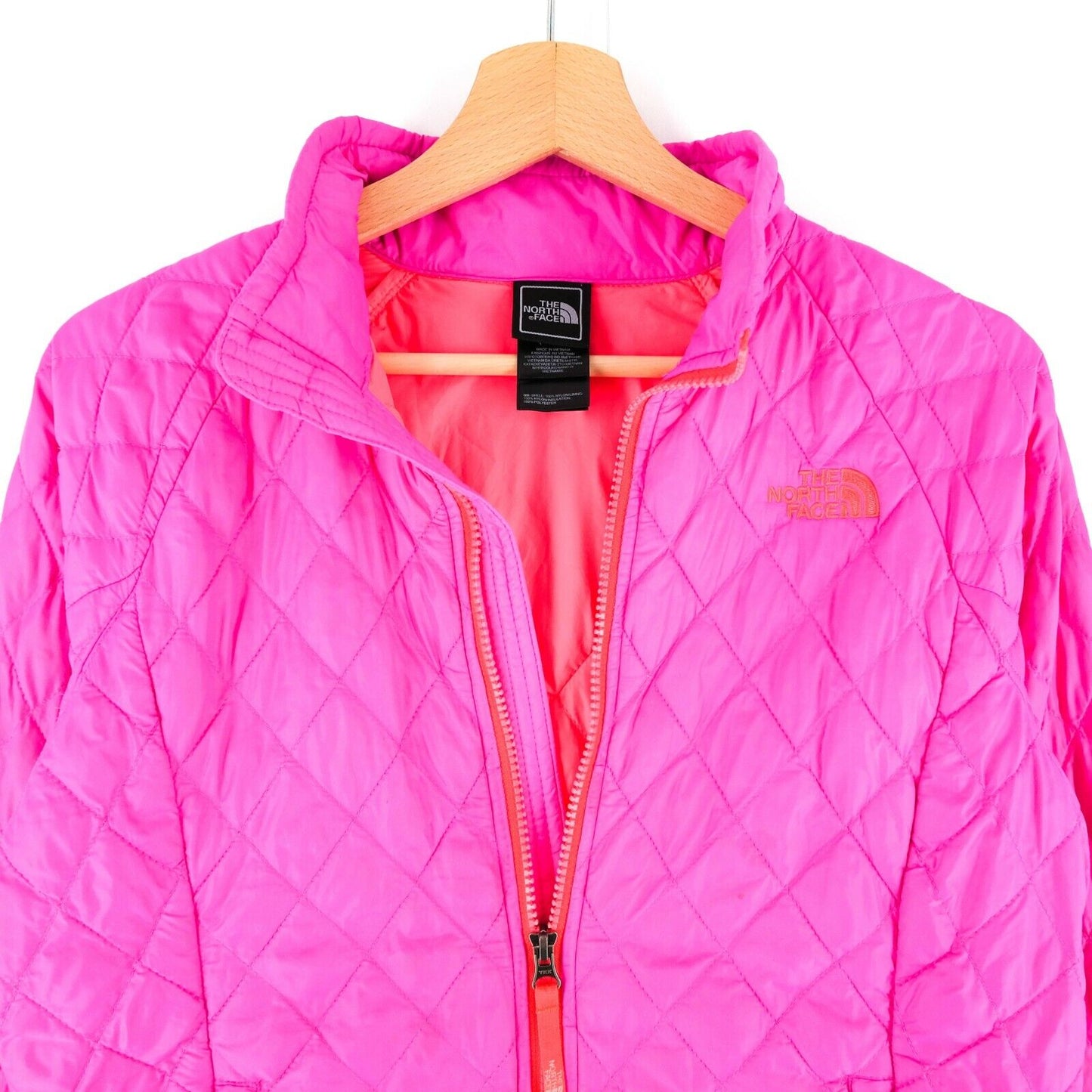 The North Face Girl's Pink Quilted Padded Jacket Size L 14-16 Years