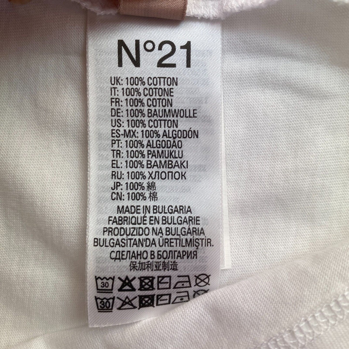 No21 Girls White Crew Neck Short Sleeves T Shirt Size 10 Years 144 cm