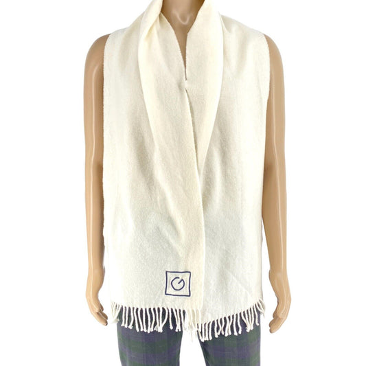 GANT White Solid Wool Scarf Shawl