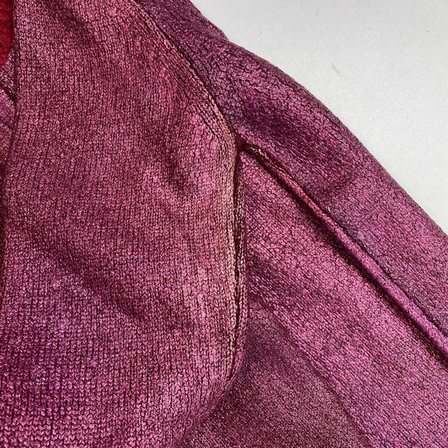 JACOB COHEN Dark Pink Metallic 100% Wool Cardigan Sweater Size S