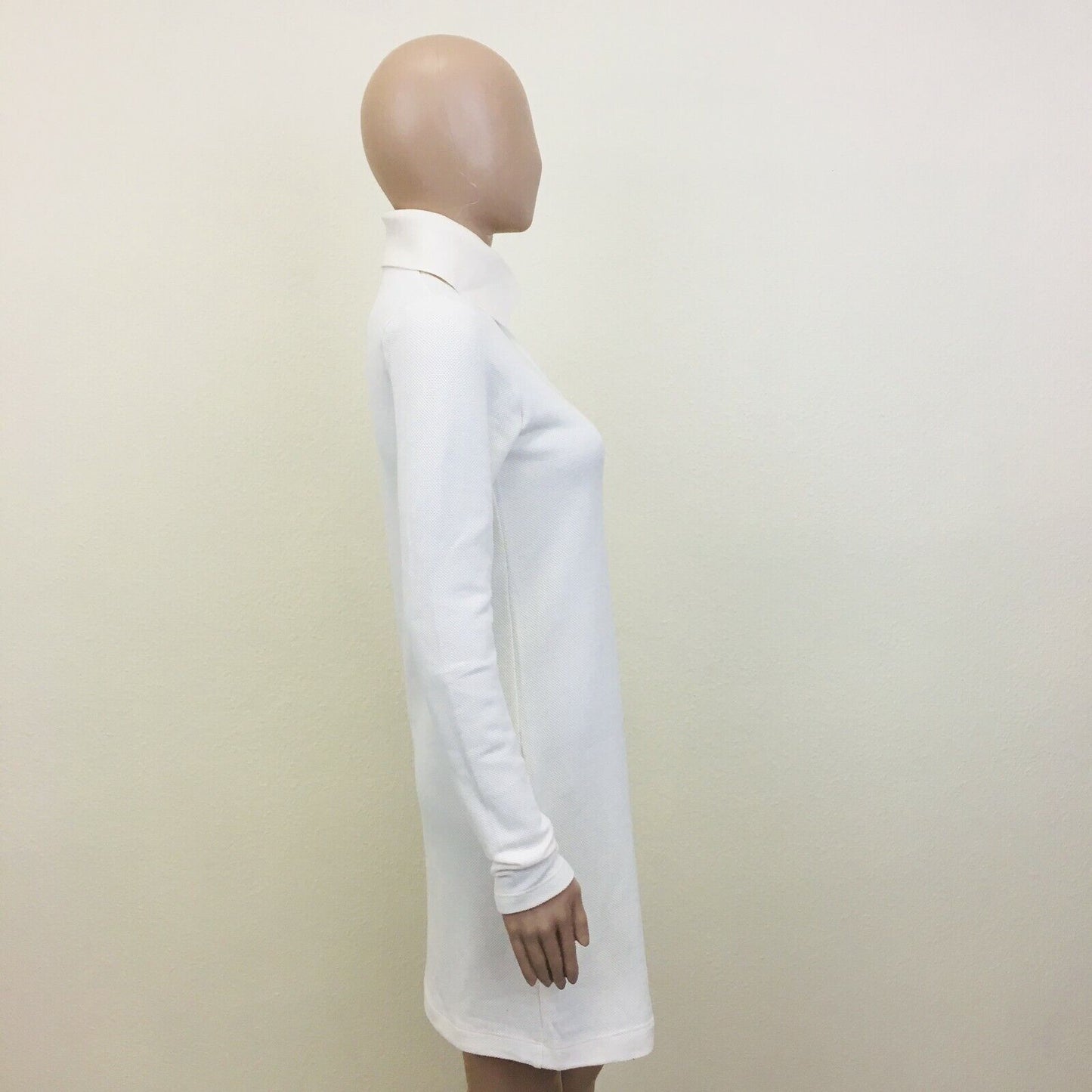 ZARA White Long Sleeve Polo Neck Dress Size S