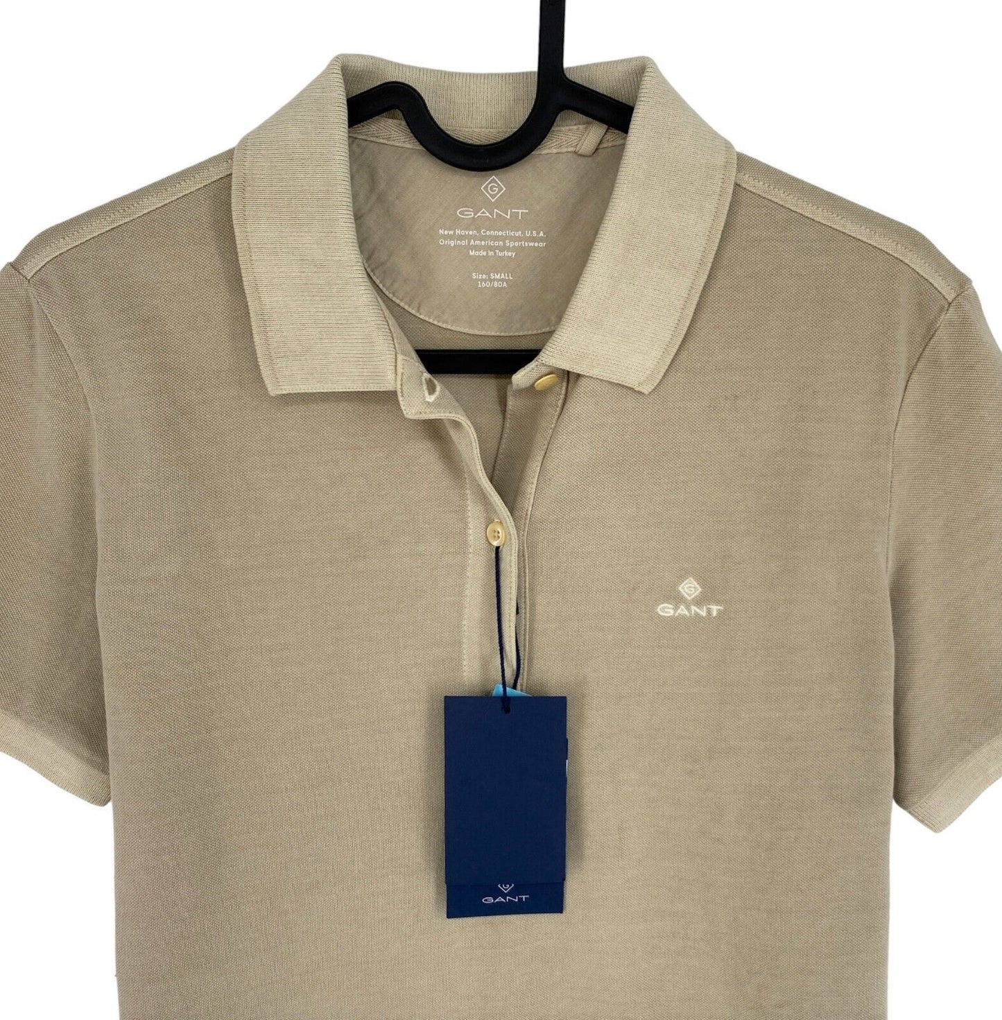 GANT – Poloshirt aus sonnenverblasstem Piqué, Braun, Größe S